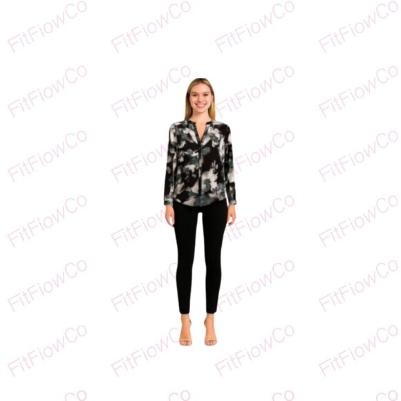 ⚡Jennifer Lopez Floral Chiffon Blouse 🌸 Size XS (Runs Large) – NWT - Picture 1 of 4